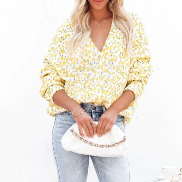 VICI Women's NWT NEW! Fresh as a Daisy Button Front Knit Cardigan Yellow… - Picture 8 of 14